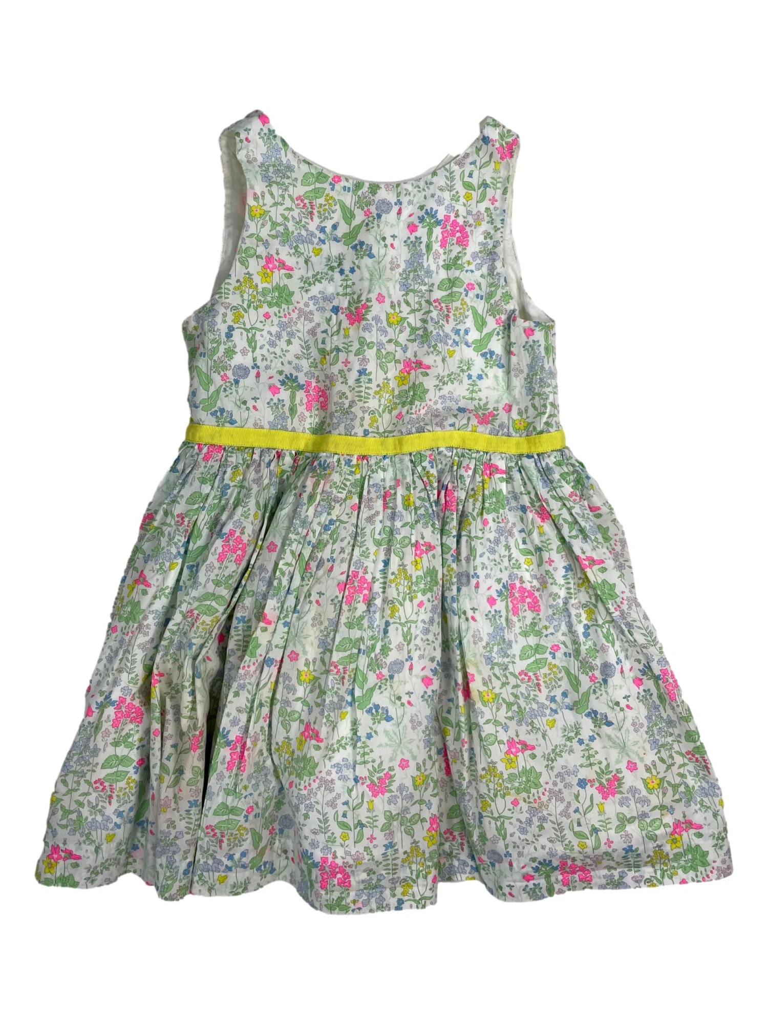 JACADI 6 Ans Robe En Liberty Et Ceinture Jaune