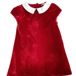 Robe Velours Rouge CONFITURE Girl Dress 2yo