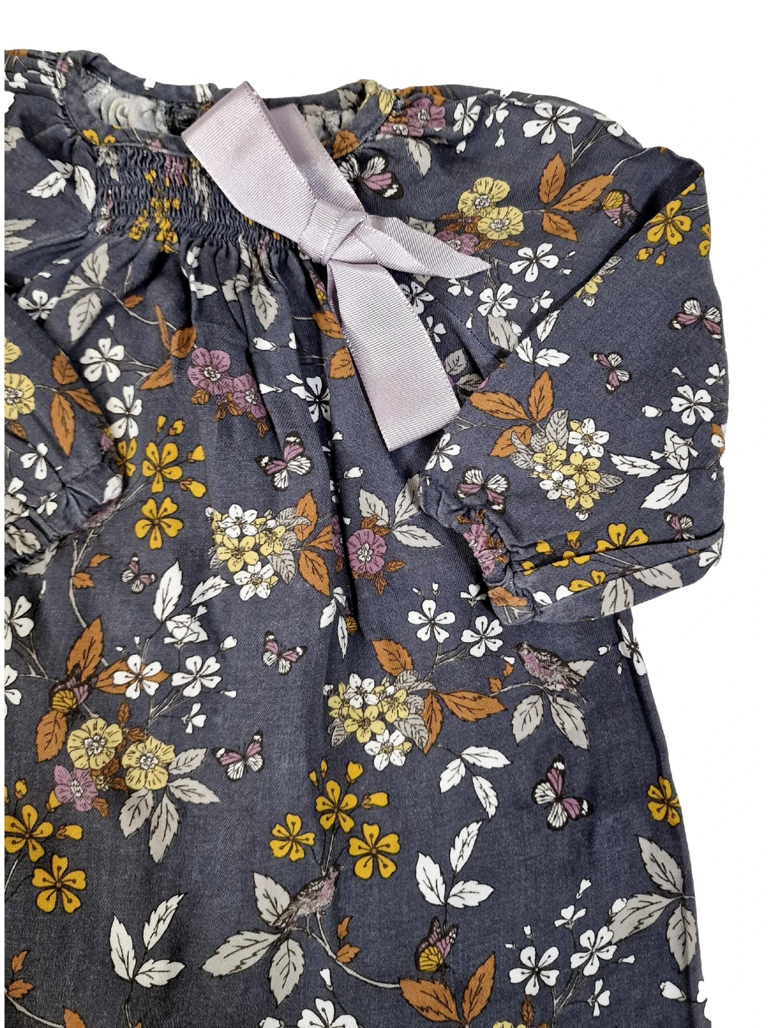 LOLA PALACIOS Robe Grise Fleurs 6m – Image 2