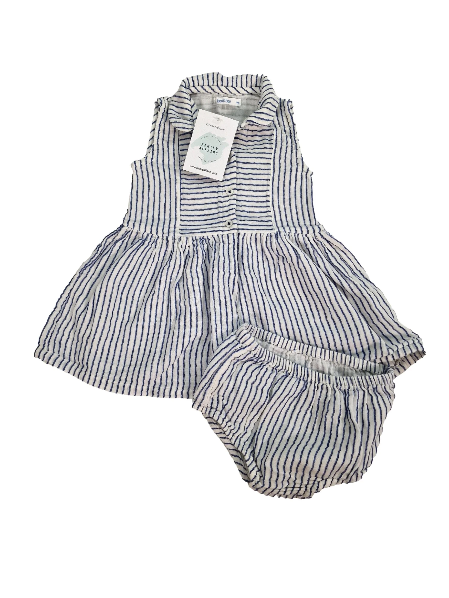 BOUTCHOU Robe Rayée Marine 9m