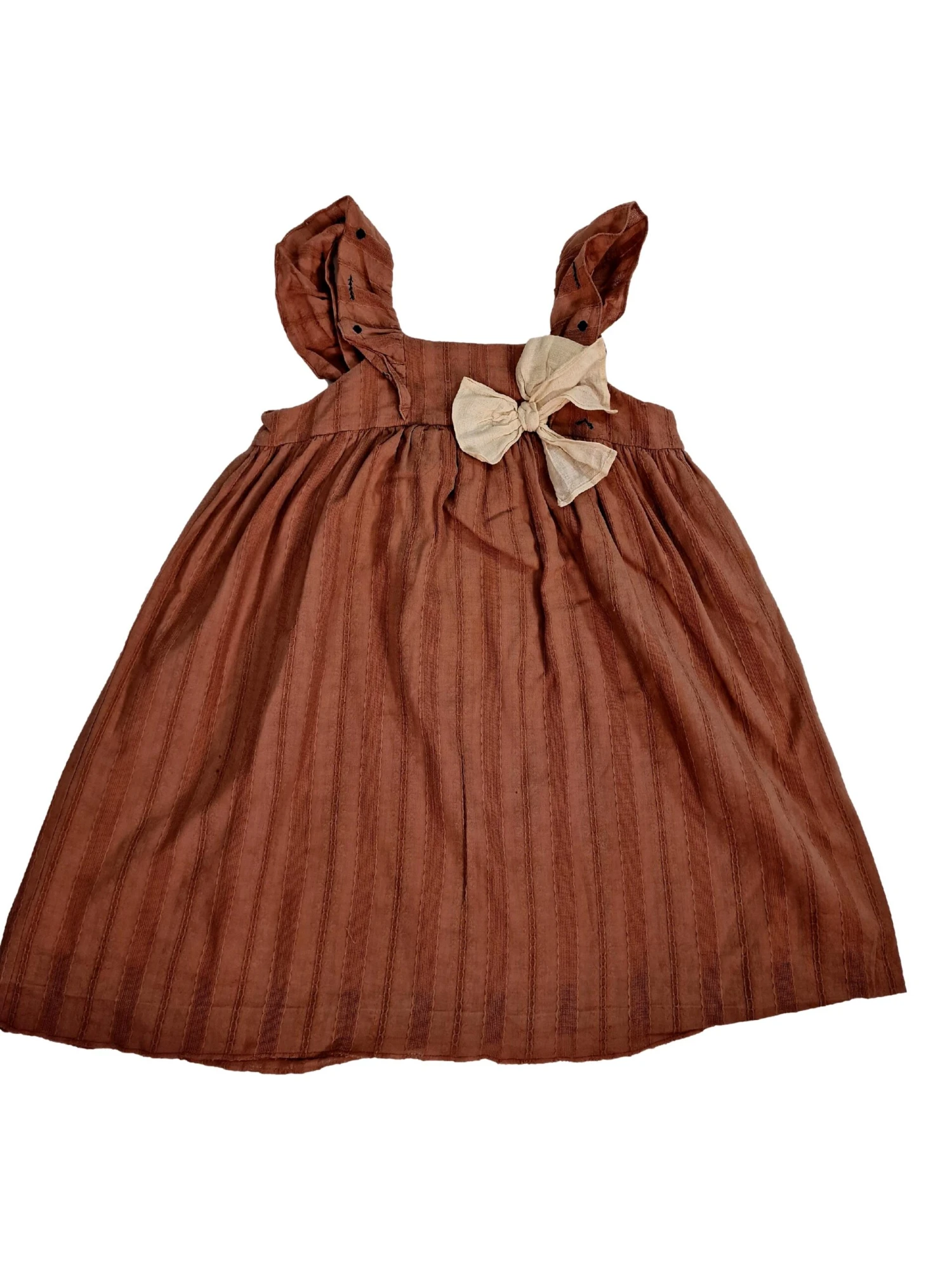 NANOS 8 Ans Robe Rose Poudre Et Broderie