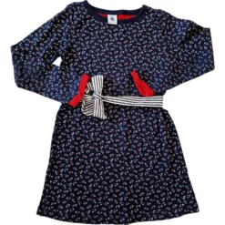 Aku PETIT BATEAU Robe Jersey Marine 6 Ans