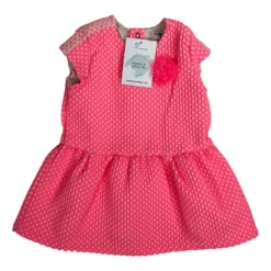 IKKS 12 Mois Robe Texturée Rose Fluo