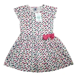 PETIT BATEAU 6 Ans Robe Blanche à Pois