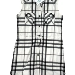 AGU BURBERRY 14 Ans Robe A Carreaux Blanc Gris