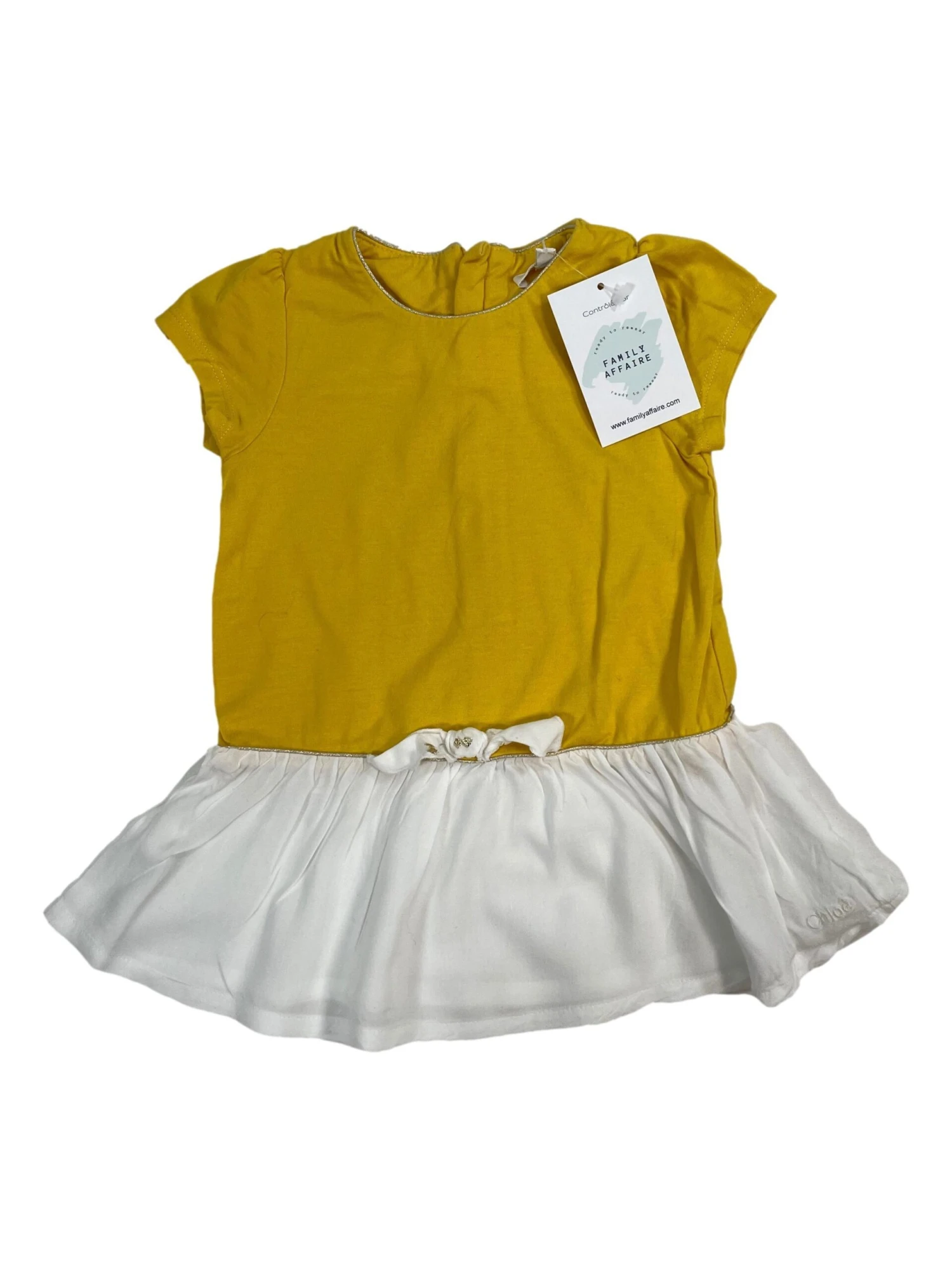 CHLOE 6 Mois Robe Jaune Noeud